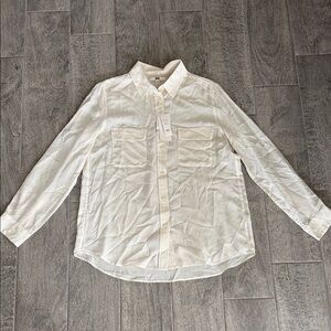 Uniqlo Women's Cream Button-Down Shirt